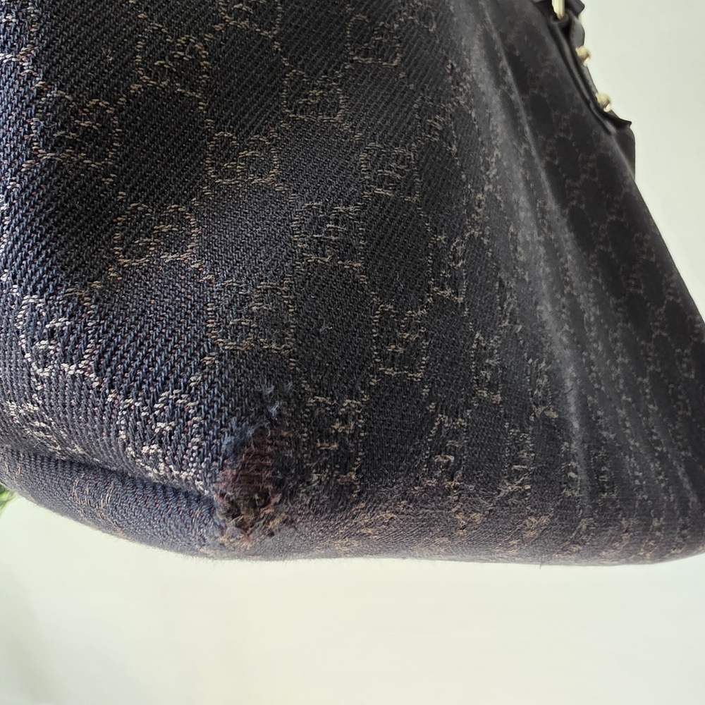 AUTHENTIC Gucci Jolicoeur Charm Tote | Dark Brown GG Canvas | Dustbag - Picture 5 of 16